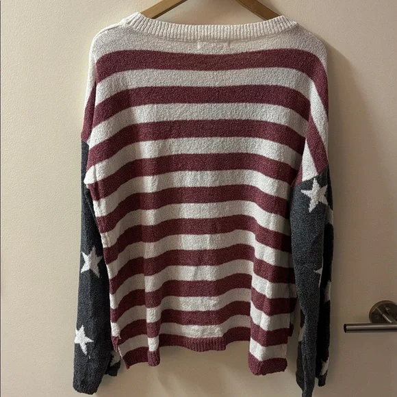 Miracle Stars and Stripes Sweater - Red, White, and Blue - Picture 3 of 3